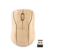 Ouitble Dispositivos inalámbricos para computadora Juego de Teclado y Mouse inalámbricos de Madera de bambú de 2,4 GHz Plug and Play para Juegos de Oficina Compatible con (Maus)