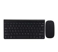Ouitble - Ensemble Clavier et Souris Sans Fil, Design ergonomique Ultra Fin, muet, Mini USB 2.4G, Accessoires informatiques pour la Maison et le Bureau, or Argent Noir KB639 (Negro)