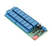 Ouitble Módulo de relé de 16 canales R421B16 12V RS485 Placa de módulo de relé Controlador PLC Interruptor de puerto serie para motor PLC, componentes eléctricos