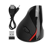 Ouitble Ratón ergonómico vertical 2,4 G inalámbrico, óptico, silencioso, 800/1200/1600 DPI con receptor USB, recargable, 5 botones, para Wins 2000/XP/7/8/10/Vista/98/OS (negro)