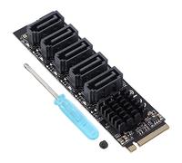 Ouitble Tarjeta de expansión de Disco Duro M2 PCIE Adaptador de 5 Puertos de Alta Velocidad de 6 GBS con disipador de Calor de aleación de Aluminio para computadoras de Escritorio