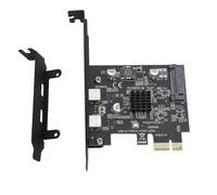 Ouitble Tarjeta USB 3,2 Gen 2 PCI-E 1 × 3,0, Tarjeta PCIe de 10Gbps a USB C, Convertidor Interno de Concentrador de PC con 2 Puertos Tipo C, Perfil bajo para PC de Escritorio