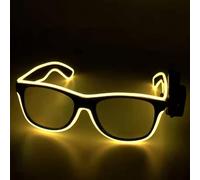 OUJIAHUI Actualización de gafas LED inalámbricas, gafas de fiesta salvaje de Navidad y halloween, gafas de baile, gafas de fiesta loca (Amarillo)
