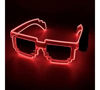OUJIAHUI Actualización de gafas LED inalámbricas, gafas geniales, gafas de fiesta salvaje de Navidad y halloween, gafas de baile, gafas de fiesta loca (Rojo)