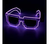 OUJIAHUI Actualización de gafas LED inalámbricas, gafas geniales, gafas de fiesta salvaje de Navidad y halloween, gafas de baile, gafas de fiesta loca (Púrpura)
