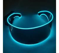 OUJIAHUI Actualización de gafas LED inalámbricas, gafas geniales, gafas de fiesta salvaje de Navidad y halloween, gafas de baile, gafas de fiesta loca (Azul hielo)