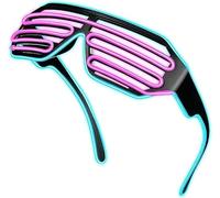 OUJIAHUI Actualizar gafas led inalámbricas, increíbles gafas frescas gafas gafas para fiesta salvaje de Navidad Halloween, baile, fiestas locas (Azul hielo/Rosa)