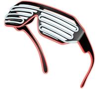 OUJIAHUI Gafas led, increíbles gafas frescas gafas gafas para la fiesta salvaje de Halloween de Navidad, baile, fiestas locas, Raves (Rojo/Blanco)