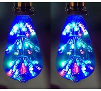 OUJIAHUI Juego de 2 bombillas LED edison, bombillas retro fuegos artificiales e27 220V 3W bombillas decorativas para fiestas en Navidad en casa (C multicolor)