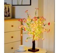 OUJIAHUI Luz de árbol LED de hoja verde nueva decoración de la habitación del dormitorio creatividad cálida lámpara de mesa de color lámpara de cobre lámpara de mesa de decoración (estilo8)