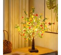 OUJIAHUI Luz de árbol LED de hoja verde nueva decoración de la habitación del dormitorio creatividad cálida lámpara de mesa de color lámpara de cobre lámpara de mesa de decoración (estilo3)