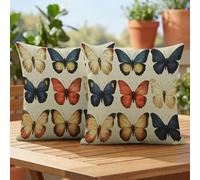 Oujkeef Fundas Cojin 30x30 Exterior Impermeable, Funda Cojin Decorativos Azul Rosa - Pack de 2 Cushion Covers Lavable para Sofá Tumbona Banco de Jardín Patio Terraza Cojines, #83l