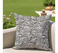 Oujkeef Fundas Cojin 30x30 Exterior Impermeable, Funda Cojin Decorativos Negro Línea - Pack de 1 Cushion Covers Lavable para Sofá Tumbona Banco de Jardín Patio Terraza Cojines, #443l