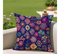 Oujkeef Fundas Cojin 30x30 Exterior Impermeable, Funda Cojin Decorativos Púrpura Mandala - Pack de 1 Cushion Covers Lavable para Sofá Tumbona Banco de Jardín Patio Terraza Cojines, #95l
