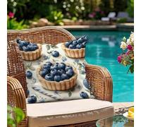 Oujkeef Fundas Cojin 35x35 cm Exterior Impermeable, Funda Cojin Decorativos Arándano Pastel - Pack de 1 Cushion Covers Lavable para Sofá Tumbona Banco de Jardín Patio Terraza Cojines, #404l