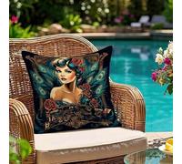 Oujkeef Fundas Cojin 55x55 cm Exterior Impermeable, Funda Cojin Decorativos Azul eléctrico Mujer - Pack de 1 Cushion Covers Lavable para Sofá Tumbona Banco de Jardín Patio Terraza Cojines, #350l
