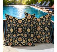 Oujkeef Fundas Cojin 55x55 cm Exterior Impermeable, Funda Cojin Decorativos Marina de Guerra Flor - Pack de 2 Cushion Covers Lavable para Sofá Tumbona Banco de Jardín Patio Terraza Cojines, #80l