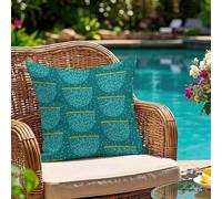 Oujkeef Fundas Cojin 80x80 Exterior Impermeable, Funda Cojin Decorativos Verde Oliva Geometría - Pack de 1 Cushion Covers Lavable para Sofá Tumbona Banco de Jardín Patio Terraza Cojines, #371l