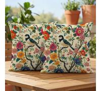 Oujkeef Fundas de Cojín Exterior Impermeable 40x40 Flor Selva Juego de 2, Fundas Cojines Decorativos con Cremallera Invisible e Impresión a Doble Cara, para Jardín Balcón Terraza Sofá, #127l