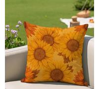 Oujkeef Fundas de Cojín Exterior Impermeable 60x60 cm Amarillo Girasol Juego de 1, Fundas Cojines Decorativos con Cremallera Invisible e Impresión a Doble Cara, para Jardín Balcón Terraza Sofá, #94l