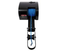 OUKANING 35LBS Molinete eléctrico con mando a distancia, motor de 12 V, 100 ft/30,5 m, rocío para barcos de hasta 24 pies, 17 kg de carga de rotura, inoxidable, negro, con accesorios completos