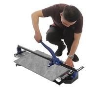 OUKANING Cortador manual de azulejos con antideslizante para cortes precisos de hasta 15 mm de grosor, cabezal deslizante con rodamiento de bolas para ranuras rápidas y cortes rectos, para cerámica