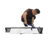 OUKANING Cortador manual de azulejos con antideslizante para cortes precisos de hasta 15 mm de grosor, cabezal deslizante con rodamiento de bolas para ranuras rápidas y cortes rectos, para cerámica