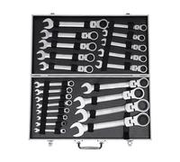 OUKANING Juego de 22 llaves de carraca de acero 50BV30, 6-32 mm, con bolsa de almacenamiento, 72 dientes, para reparación de coches, industriales
