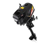 OUKANING Motor Fueraborda de 2/4 Tiempos para Barcos, Gasolina, Hélice de Tres Palas, 1 Cilindro, para Inflables y Pesca (Tipo C: 2 Tiempos, 3,6 CV)