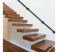 OUKANING Pasamanos para escaleras de 153 cm/200 cm/244 cm/366 cm, pasamanos de pared antideslizante de acero con 8 cm de distancia a la pared, barandilla de escalera para vivienda sin barreras