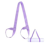 OUKENS Cinturón de colchoneta de yoga, cinturón de colchoneta de yoga ajustable portátil, para pilates, ejercicio aeróbico, almohadilla de fitness al aire libre y ejercicio (Lila)