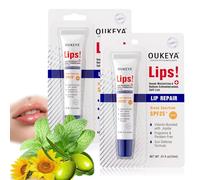 OUKEYA Bálsamo Labial SPF 25+, Chapstick Solar Protección UVA/UVB & Hidratación 24H, Hidratante Labios con Aceite de Semilla de Girasol, Aceite de Semilla de Jojoba, Menta, Portátil, 2 x 15ml