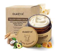 OUKEYA Beef Tallow Creme, Beef Tallow Skincare, Crema de Sebo de Vacuno, Cuidado Profundo, Bálsamo de Miel, para Rostro y Cuerpo (versión refrescante, 50 g
