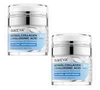 OUKEYA Crema Antiarrugas - 3% Retinol + 5% Niacinamida y Ácido Hialurónico - Tratamiento Intensivo Para Arrugas Profundas, Manchas Oscuras y Piel Deshidratada, 2 x 50g