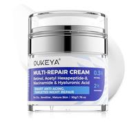 OUKEYA Crema de Retinol 50g, 0.3% Retinol Encapsulado (Complejo de Microcápsulas 13%) con Escualano, Niacinamida, Manteca de Karité, Aceite de Macadamia y Ácido Hialurónico