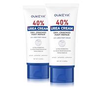 OUKEYA Crema Urea al 40%, Crema Pies Secos Agrietados, Loción Hidratante Pies, Elimina Callos Antifisuras, Crema Manos Reparadora, Crema Talones Agrietados, Crema Corporal, Fácil Transportar, 85g x 2