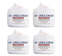OUKEYA Crema Urea al 42% con Ácido Salicílico al 2%, Crema Pies Manos Tratamiento Intensivo Piel Agrietada, Talones y Codos, Crema Hidratante Pies Secos Agrietados, Elimina Callos Antifisuras,150g x 4