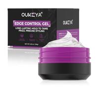 OUKEYA Edge Control Gel 150g, Gel de Fijación Fuerte y Flexible para Rizos, Trenzas y Ondas, Transparente, Control de Frizz y Brillo Natural