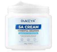 OUKEYA SA Crema Corporal con 5 Ceramidas, Ácido Salicílico y Ácido Hialurónico, Exfoliante e Hidratante Intensivo para Piel Muy Seca, Áspera, Irregular, Loción Facial Manos Pies, 350g