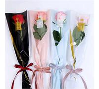 OUKEYI 100 unidades/4 colores de papel de regalo de flores, bolsa de embalaje de rosas individuales, suministros de ramo de floristería, papel de regalo floral impermeable para el día de la madre,