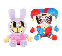 OUKEYI 2 muñecos de peluche de circo, lindo conejo de dibujos animados, muñeco de peluche de animales de peluche, los increíbles juguetes de peluche de circo, juguetes coleccionables para niños y