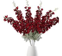 OUKEYI 6 flores falsas de 33.5 pulgadas, flores artificiales de delfinio, flores artificiales de seda, flores artificiales de espolón de larkspur flores de tallo largo para jarrón alto, decoración del