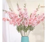 OUKEYI 6 flores falsas de 33.5 pulgadas, flores artificiales de delfinio, flores artificiales de seda, flores artificiales de espolón de larkspur flores de tallo largo para jarrón alto, decoración del