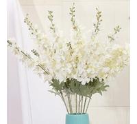 OUKEYI 6 flores falsas de 33.5 pulgadas, flores artificiales de delfinio, flores artificiales de seda, flores artificiales de espolón de larkspur flores de tallo largo para jarrón alto, decoración del