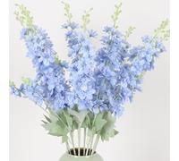 OUKEYI 6 flores falsas de 33.5 pulgadas, flores artificiales de delfinio, flores de seda, flores artificiales de espolón de larkspur flores de tallo largo para jarrón alto, decoración del hogar, boda,