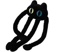 OUKEYI Almohada de felpa de gato pulpo de piernas largas, 39 pulgadas/100 cm, lindo gato negro, juguete de peluche Kawaii, suave gato negro, regalo para hombres, mujeres y niños