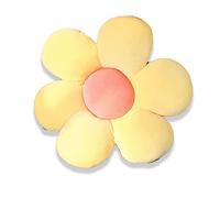 OUKEYI Almohada de flores de 18 pulgadas, almohada en forma de flor, cojín de piso de flores, bonita decoración de habitación y almohada de felpa para dormitorio, sofá y silla (amarillo)