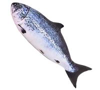 OUKEYI Almohada de peluche de 31.5 pulgadas, decoración de peces suaves, cojín de peluche de gran tamaño, regalo creativo, decoración del hogar (salmón)