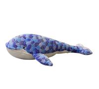 OUKEYI Almohada de peluche de ballena jorobada para niños, ballena azul grande, juguete de peluche de vida marina, regalos de peces de peluche (27.6 pulgadas)