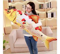OUKEYI Almohada de peluche de pez suave, 35 pulgadas/90 cm, almohada de peluche para decoración del hogar, regalo, juguete de peluche